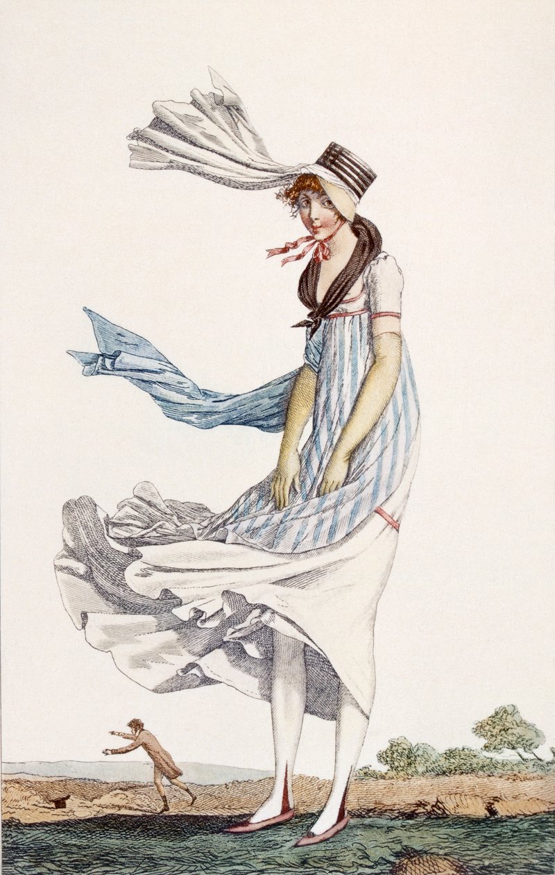 A Ladies Summer Promenade Dress, 1800  by Philibert Louis Debucourt
