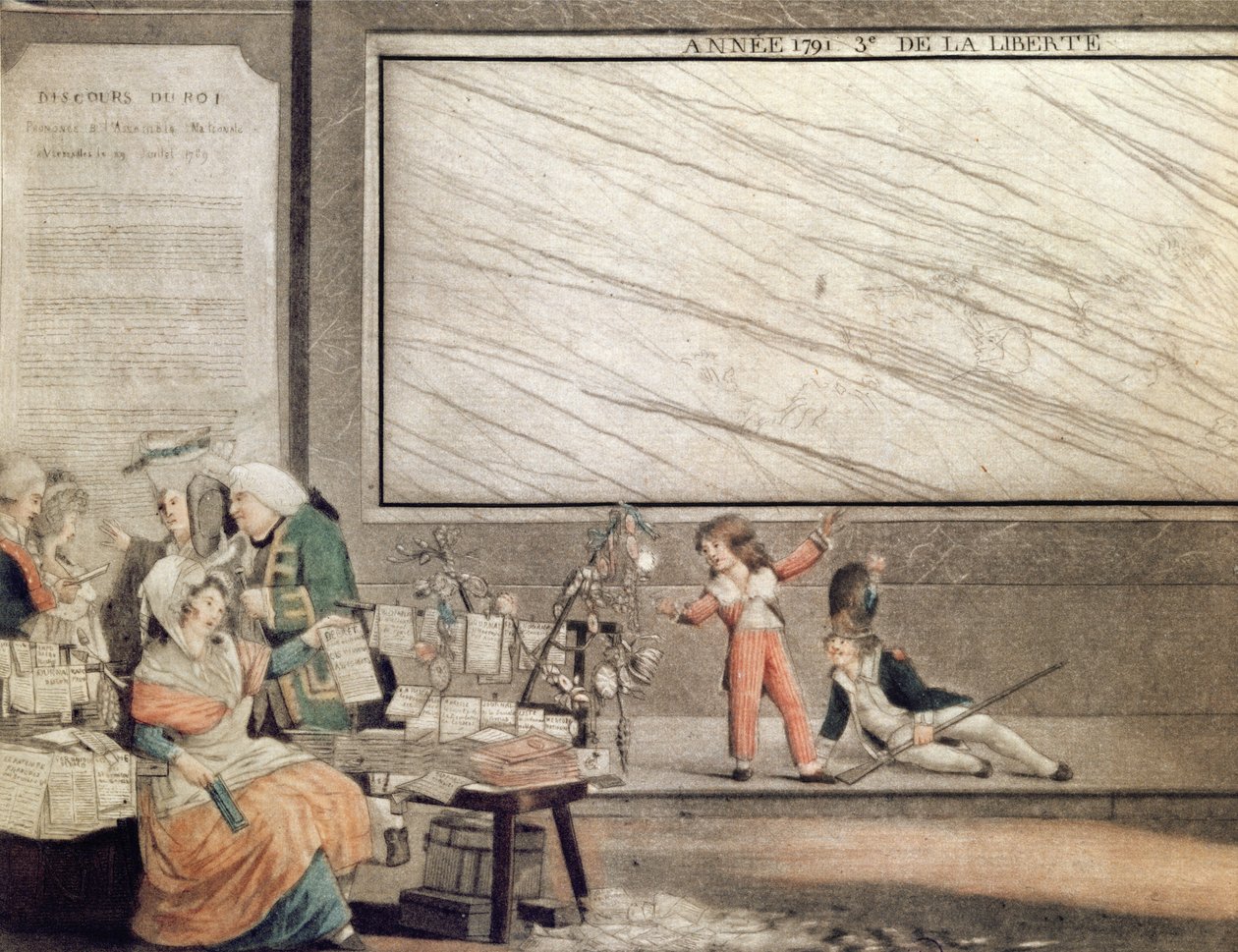 1791 Ulusal Almanach, Anayasa Dostlarına adanmış, 1790 (renkli aquatint) (485195 detayı) by Philibert Louis Debucourt