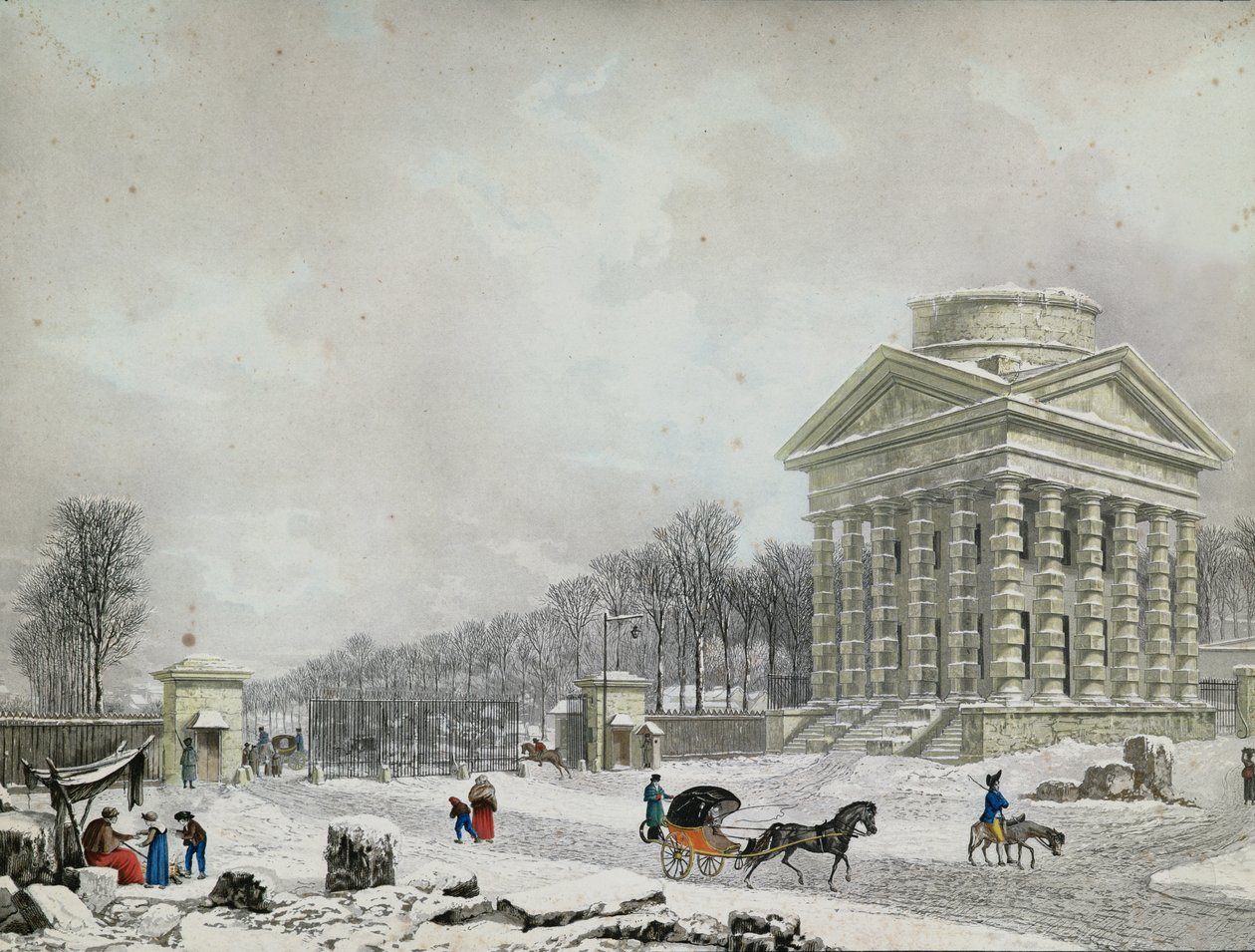 Barriere des Champs-Elysees, 1808 (aquatint) by Philibert Louis Debucourt