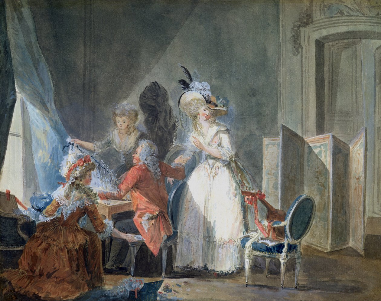 The Fashion Seller  by Philibert Louis Debucourt