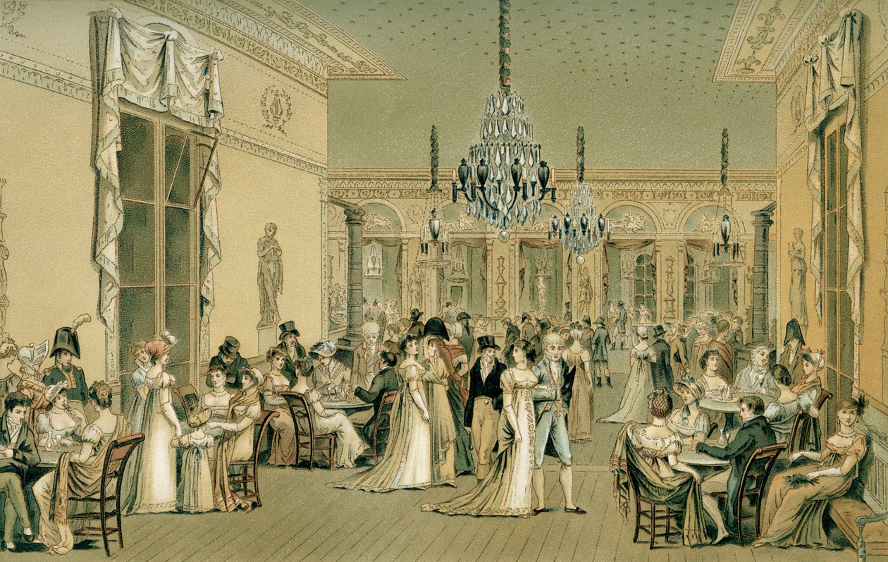 Salon kuri Café Frascati, Paris (Le Grand Salon de Frascati) by Philibert Louis Debucourt