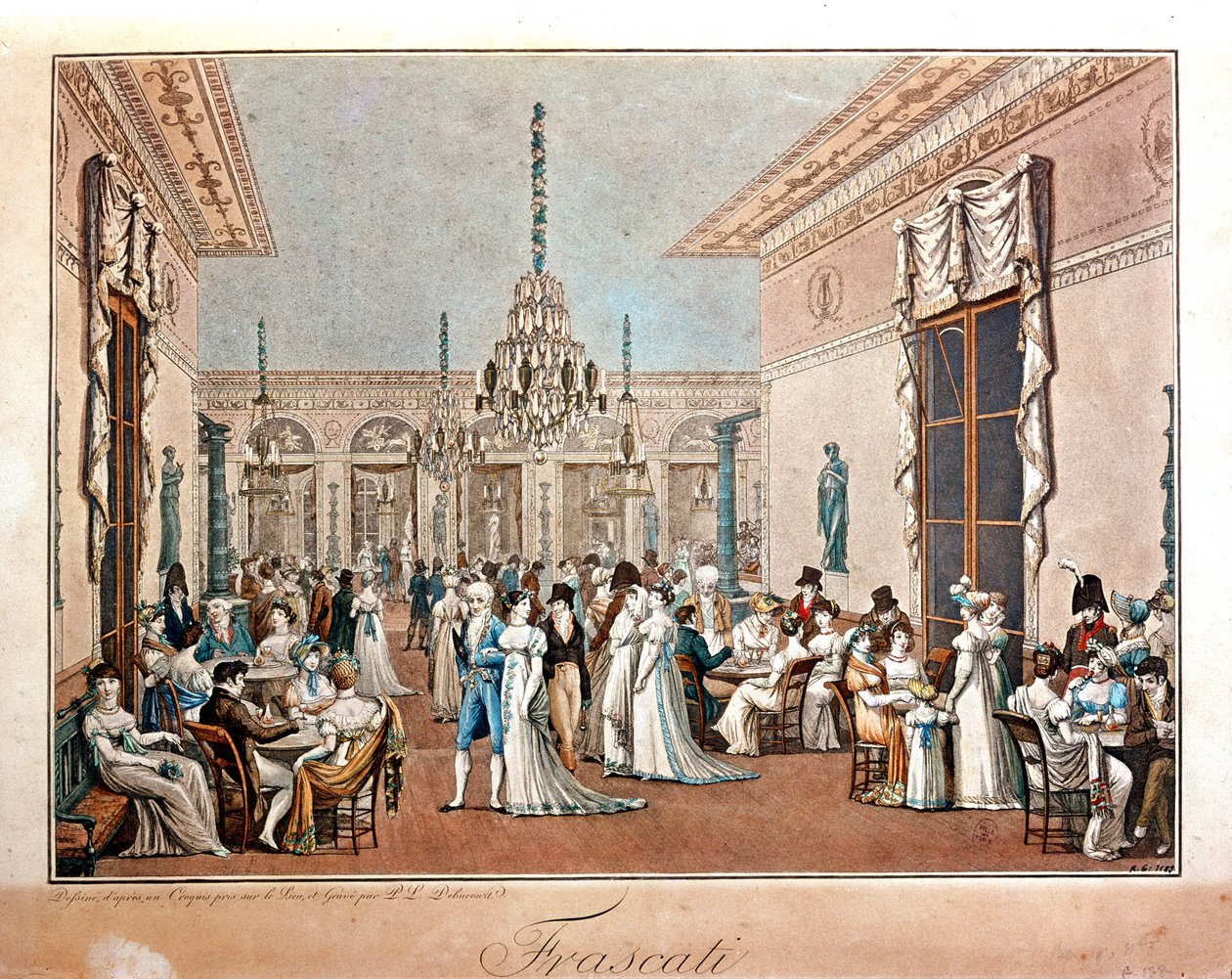 Debucourt tarafından Cafe Frascati, 19. yüzyılın başlarında. by Philibert Louis Debucourt