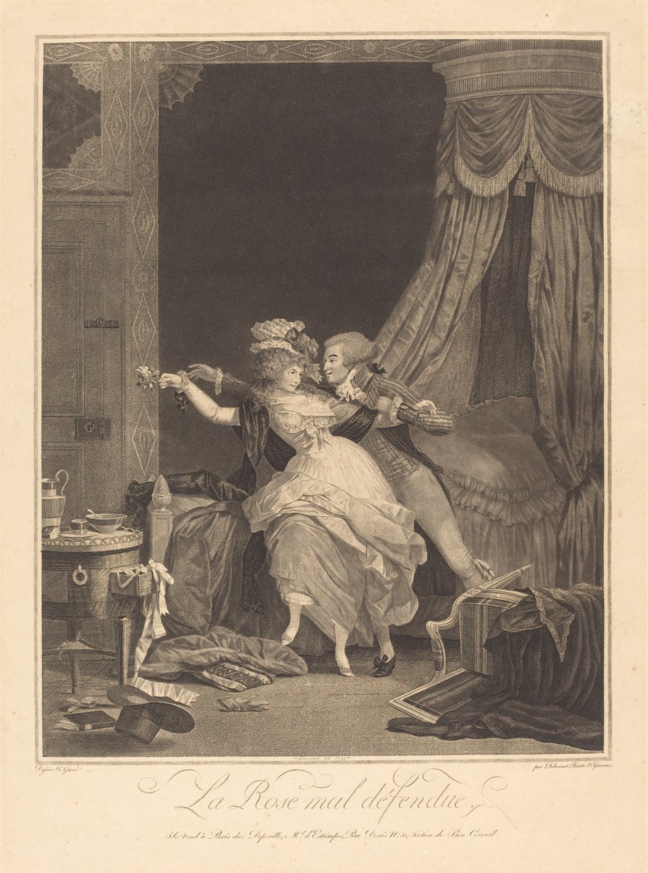 La Rose mal savunması (Zayıf Savunan Gül) by Philibert Louis Debucourt