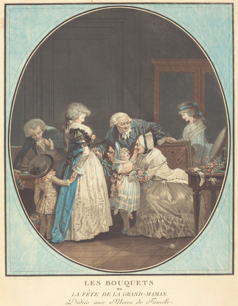 Les Bouquets veya Büyükanneler Günü by Philibert Louis Debucourt