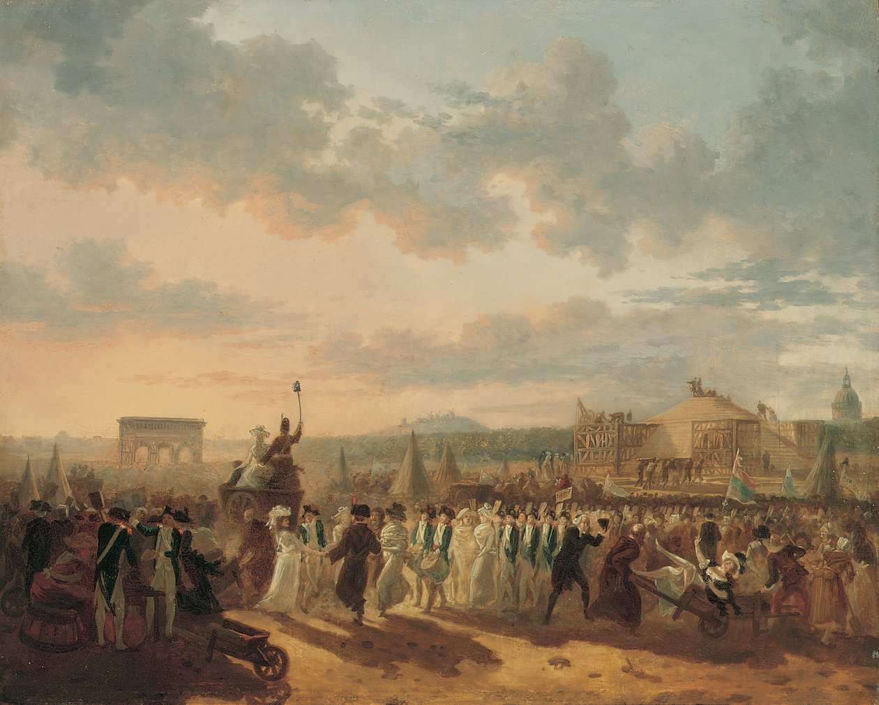 Fete de la Federation için hazırlıklar, 14 Temmuz 1790 by Philibert Louis Debucourt