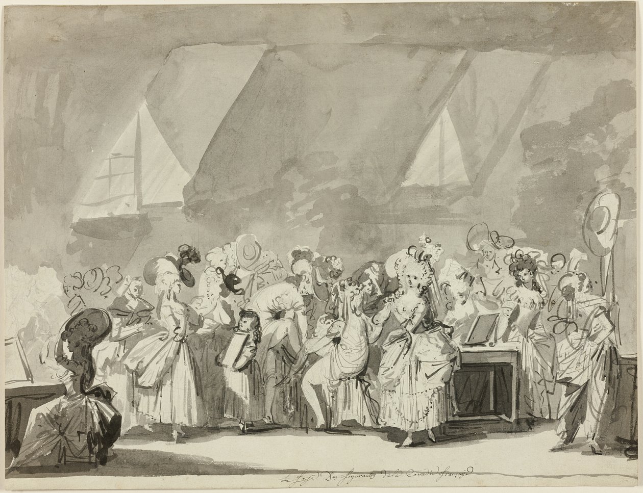 Comedie Francaise'in Ekstralarının Giyinme Odası by Philibert Louis Debucourt
