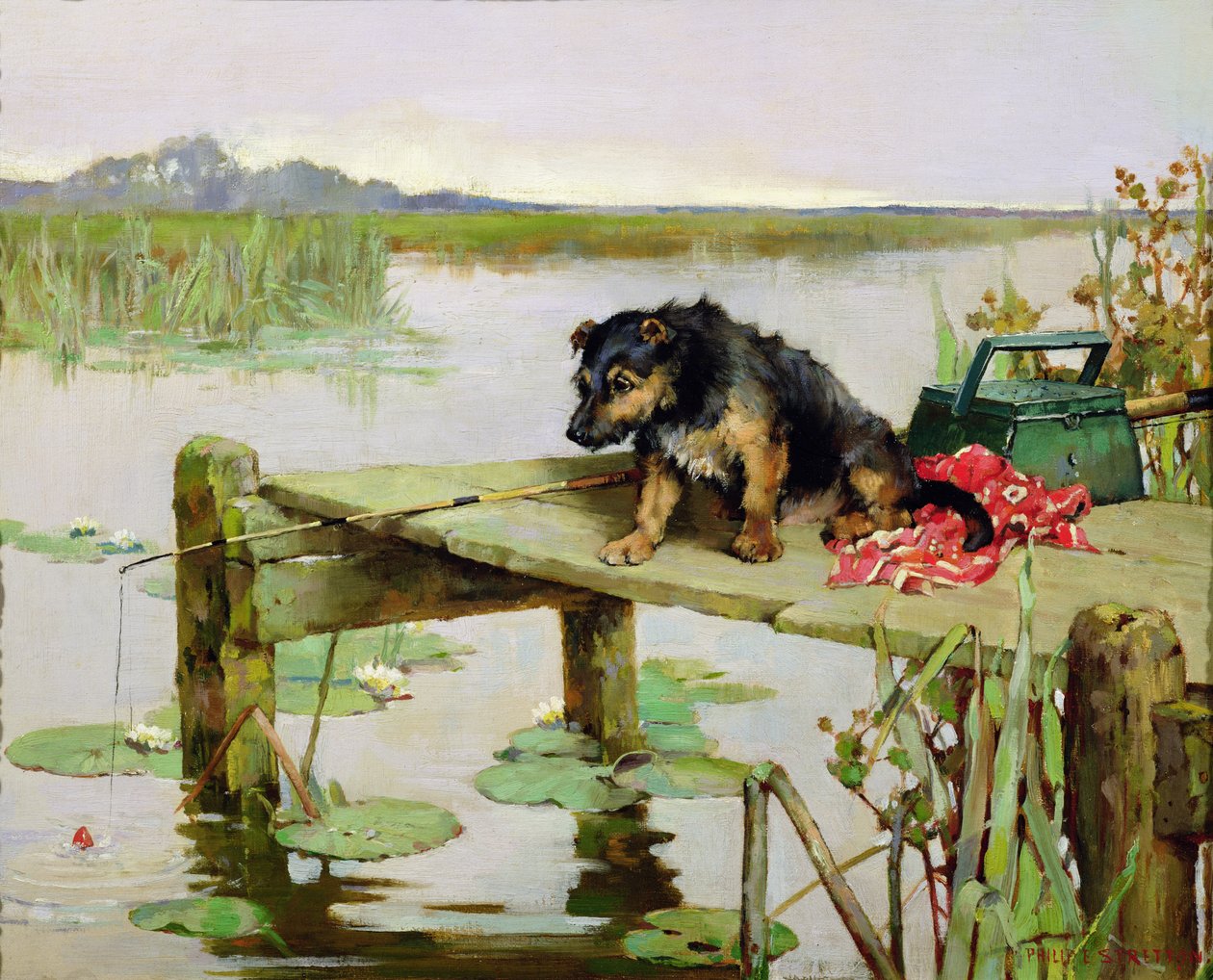 Teriyer - Balık Tutma, 1890 dolayları by Philip Eustace Stretton
