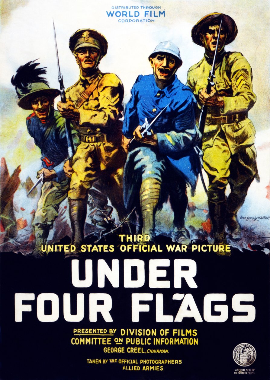 Dört Bayrak Altında filminin reklam afişi, 1917 by Philip Martiny