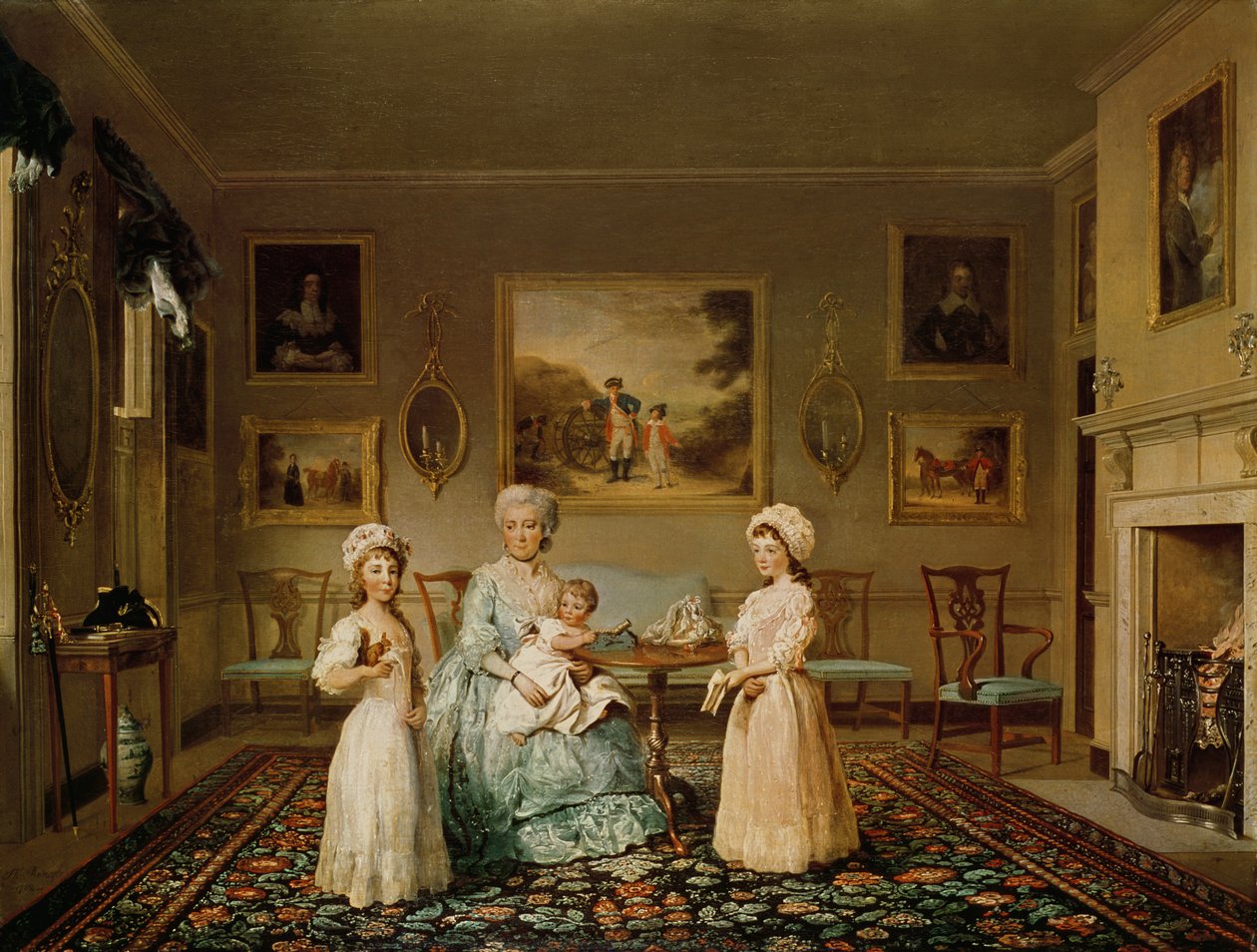 Mrs Congreve and her children in their London drawing room, 1782  by Philip Reinagle