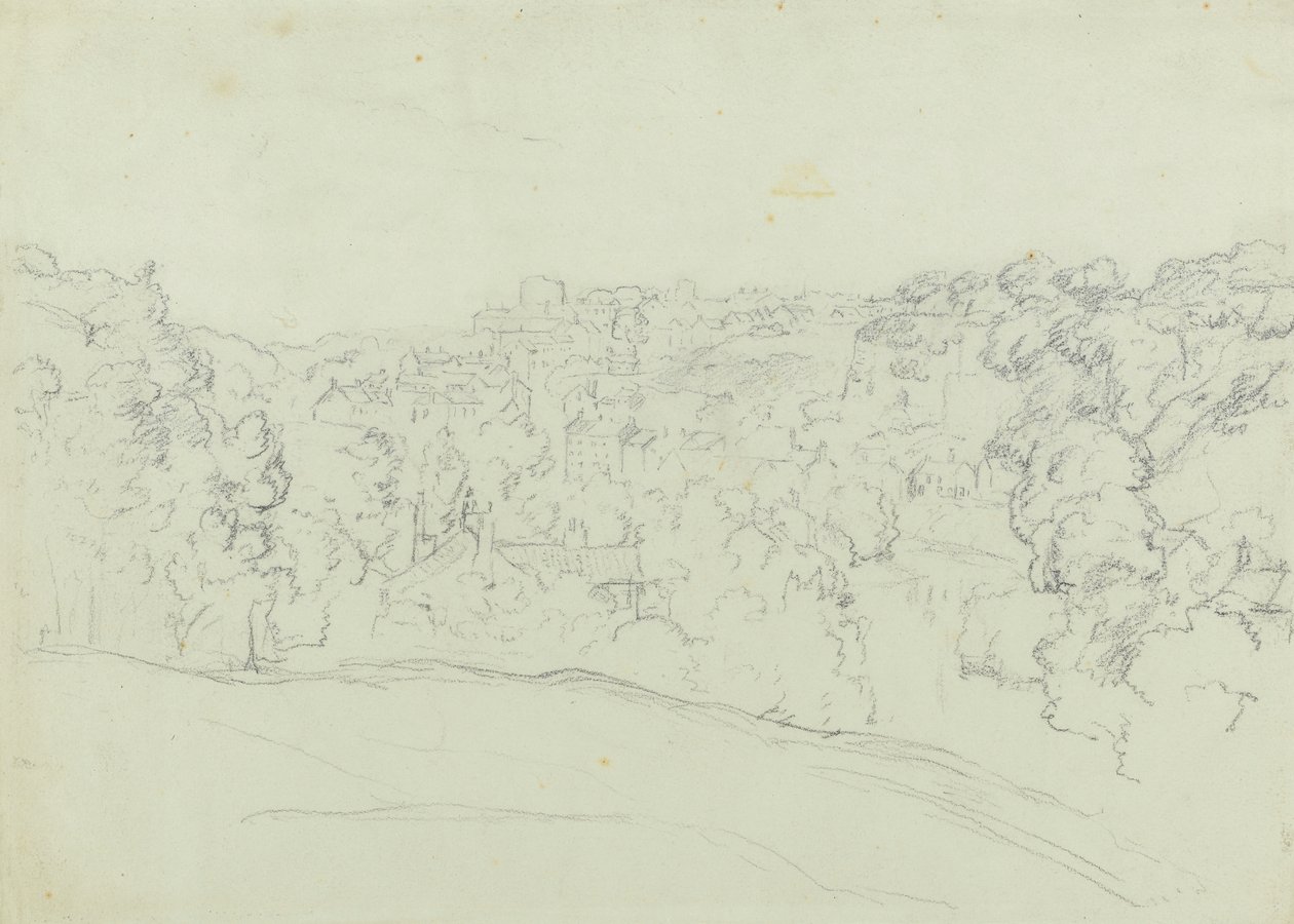 Bridgenorth (gri-yeşil kağıt üzerine grafit, serilmiş) by Philip Wilson Steer