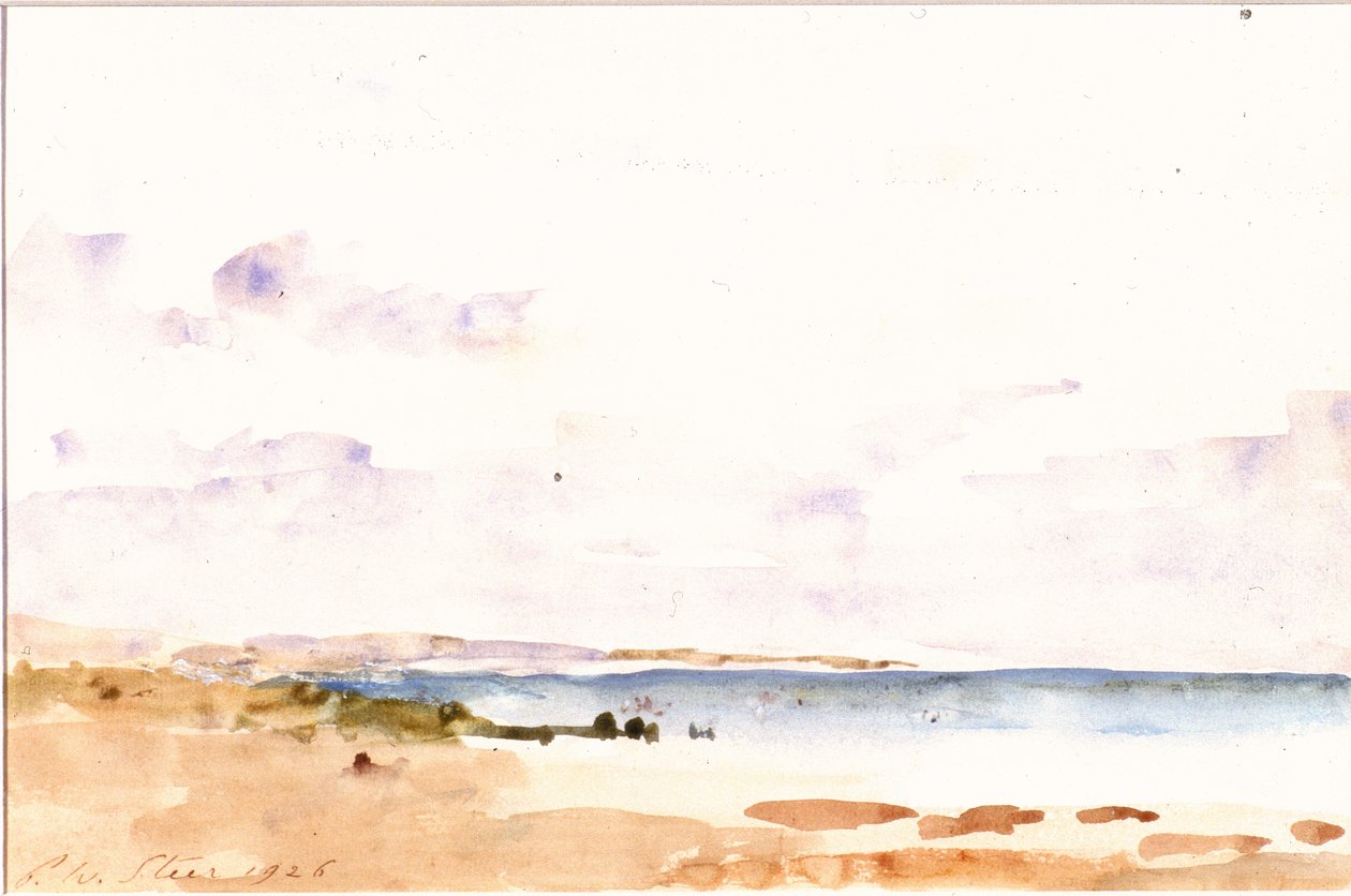 Sahil Manzarası (kağıda wc, karta yapıştırılmış) by Philip Wilson Steer