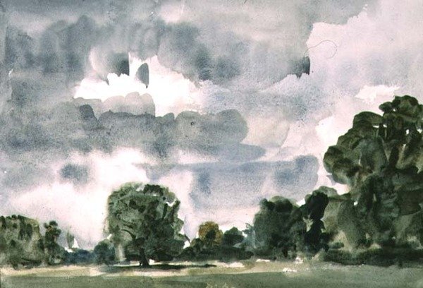 Haresfoot Park, Berkhamsted yakınlarında, Hertfordshire, 1915 (kağıt üzerinde wc) by Philip Wilson Steer