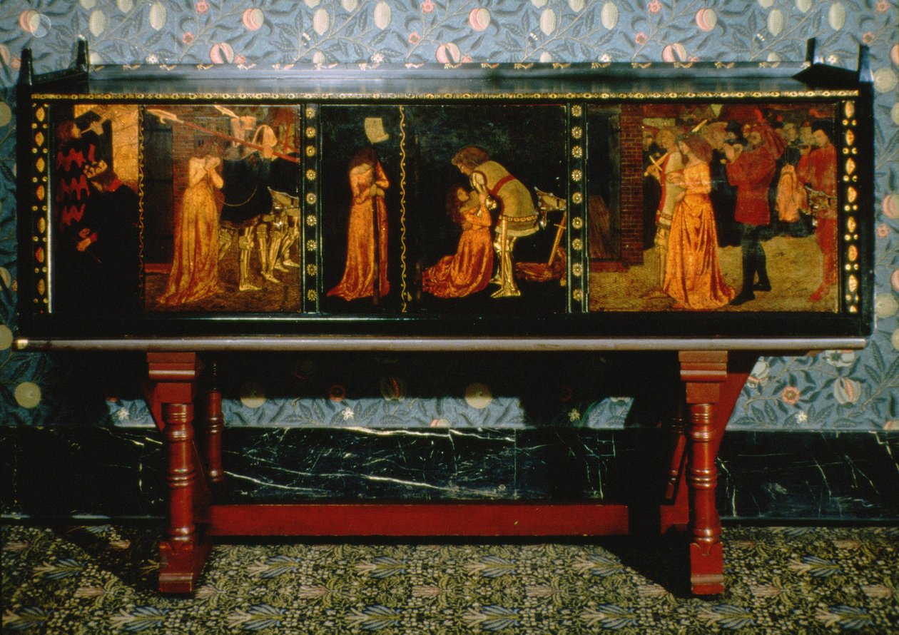George dolabı, 1861 (boyalı panelli meşe) by Philip Webb
