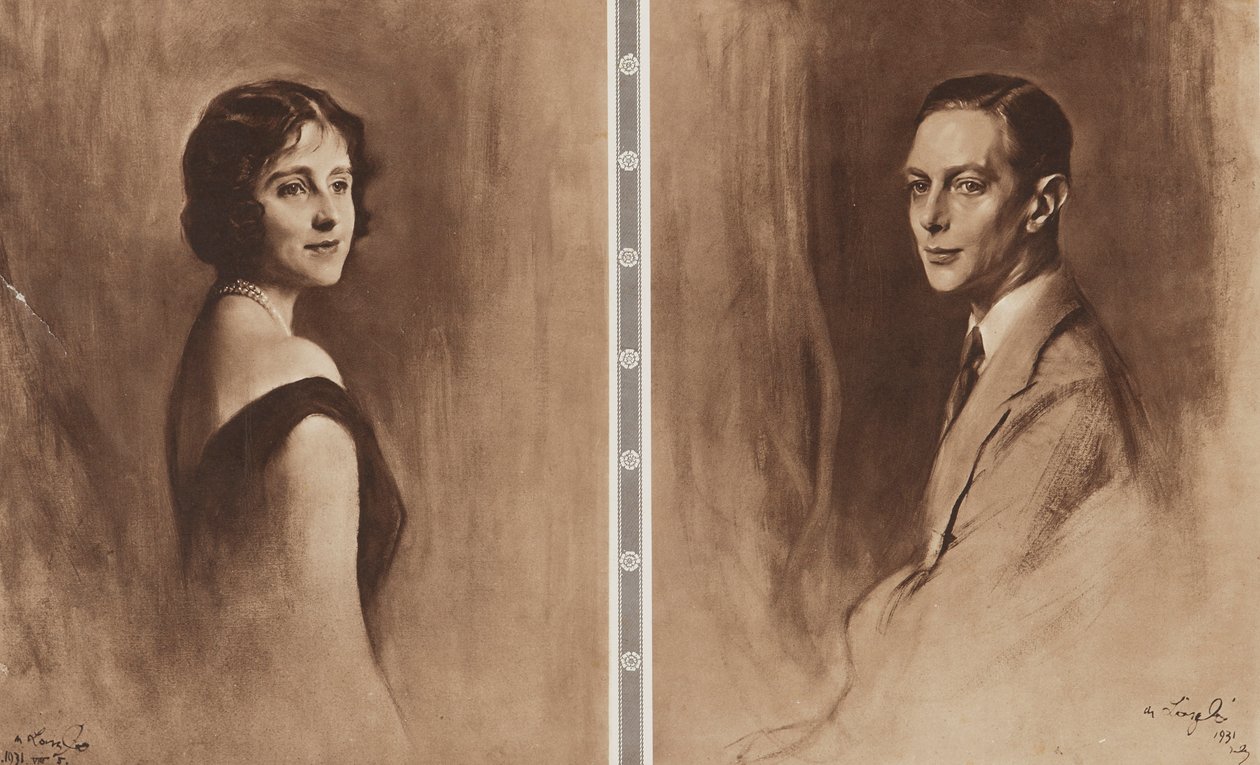 Kral George VI ve Kraliçe Elizabeth by Philip Alexius de (after) Laszlo
