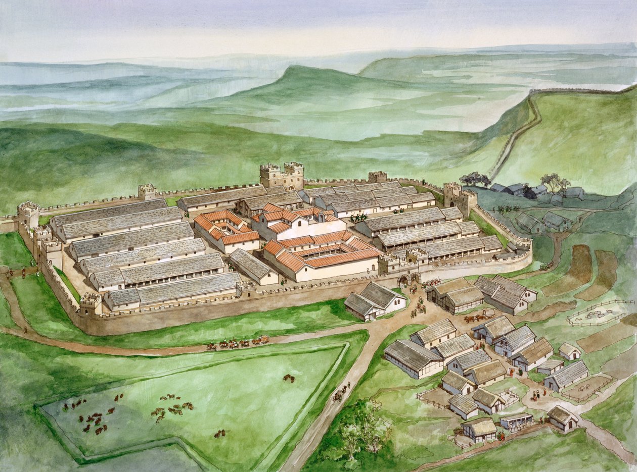Housesteads Roma Kalesi, 2. yüzyıl, 1990-2010 by Philip Corke