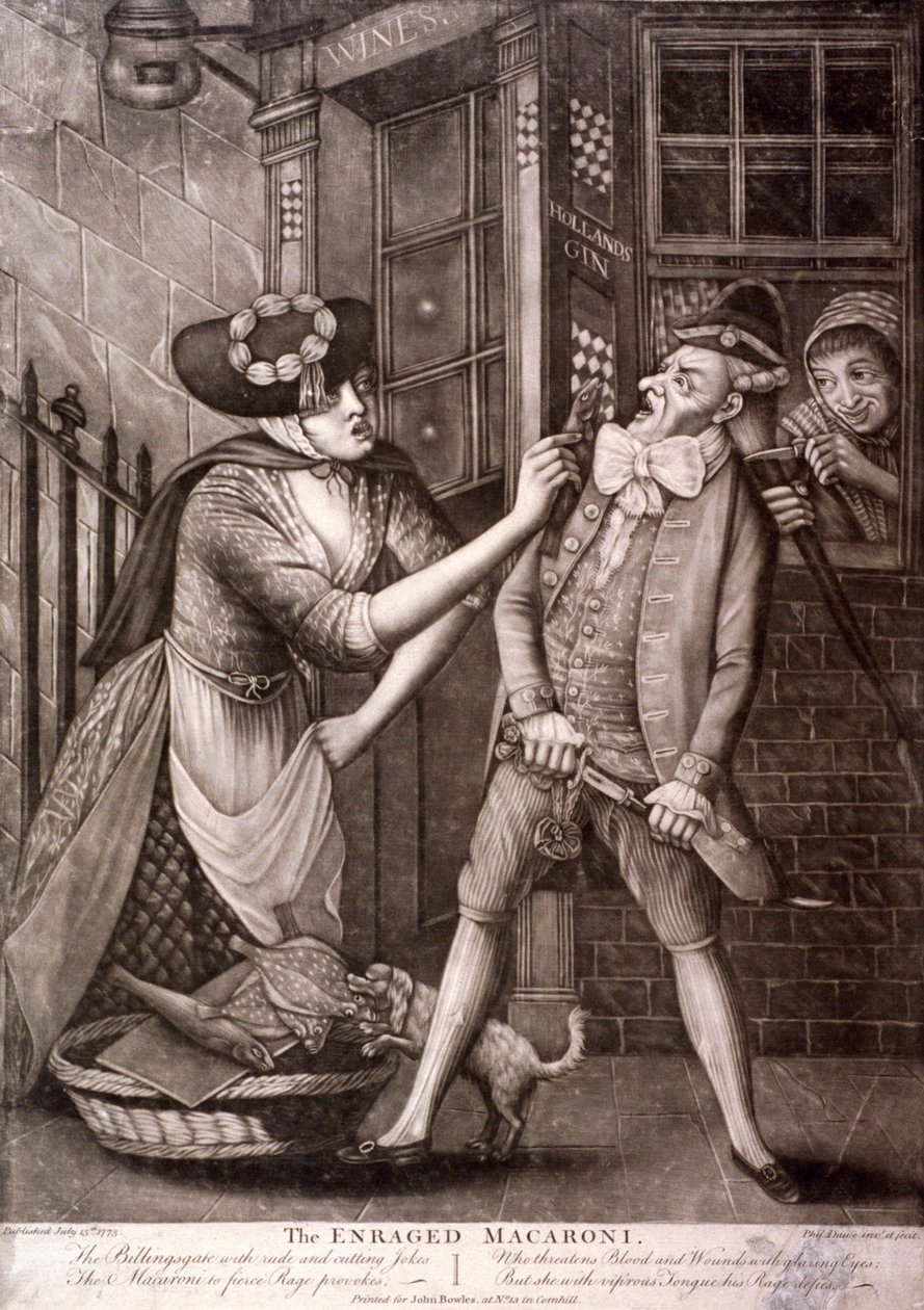 Öfkeli makarna, 1773 by Philip Dawe