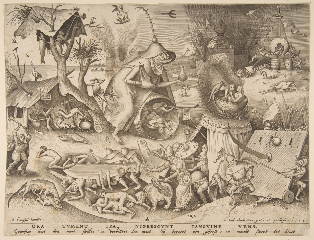 Öfke Ira, Yedi Ölümcül Günah serisinden, 1558. by Philip Galle