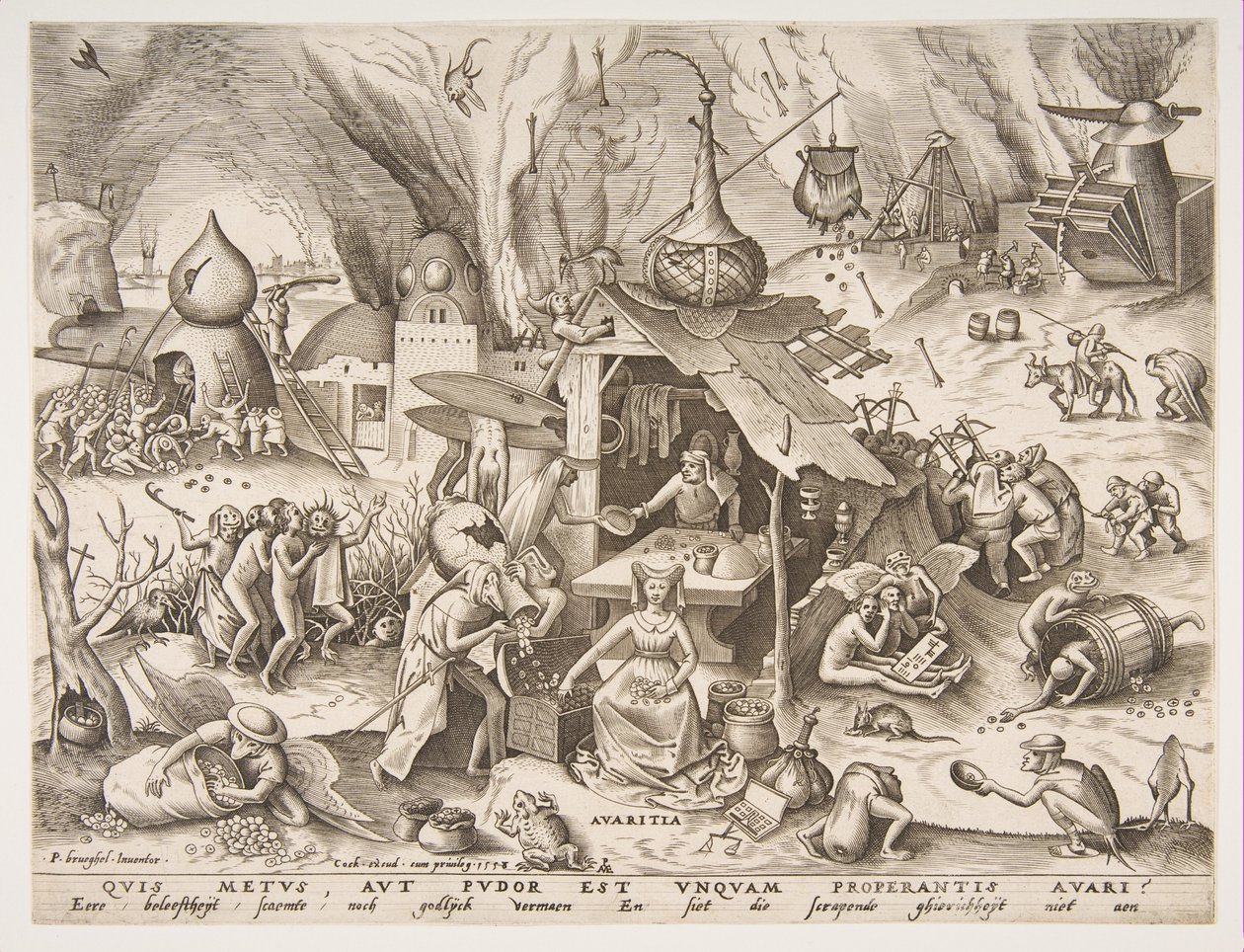 Avarice Avaritia, The Seven Deadly Sins, 1558 serisinden. by Philip Galle