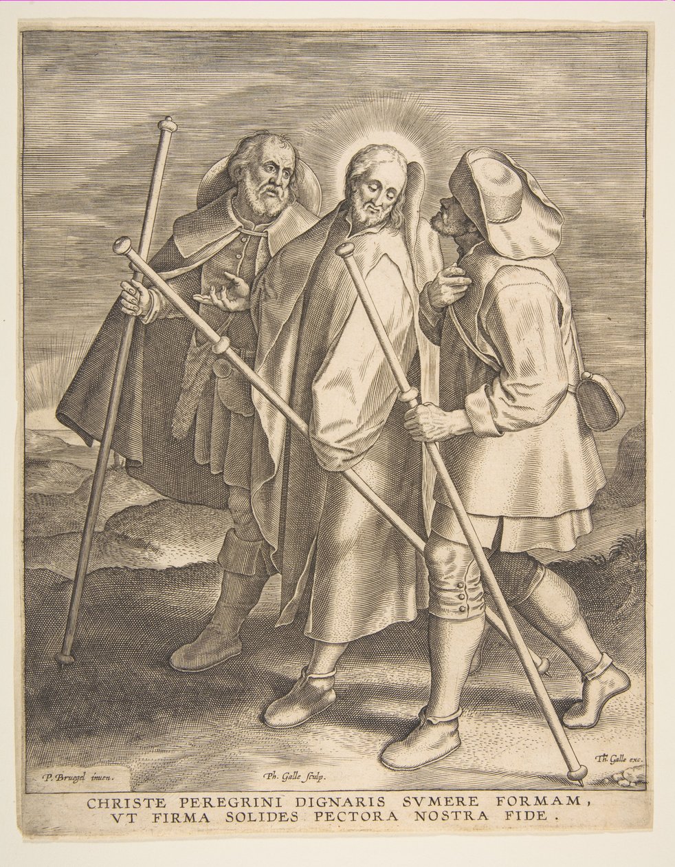 İsa ve Havariler Emmaus Yolunda, 1571. by Philip Galle