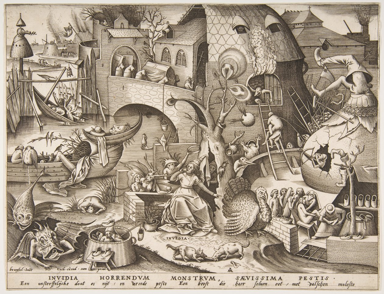 Yedi Ölümcül Günahtan Kıskançlık Invidia, 1558. by Philip Galle