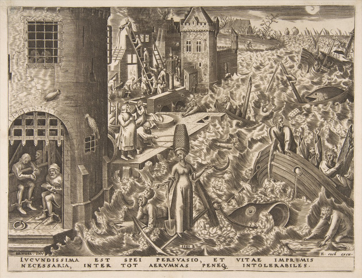 The Virtues serisinden Hope Spes, 1559-60. by Philip Galle
