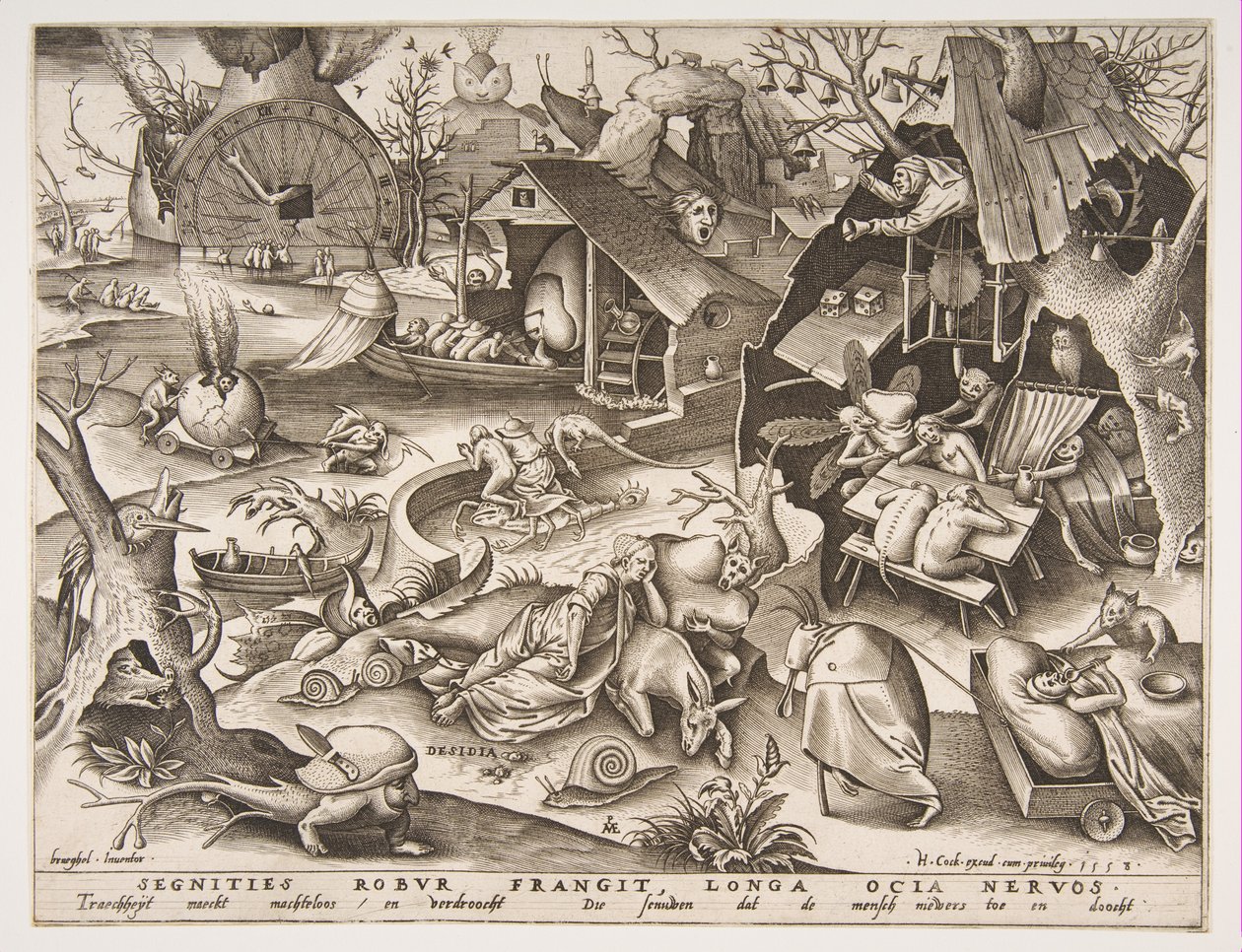 Tembel Desidia, Yedi Ölümcül Günah serisinden, 1558. by Philip Galle