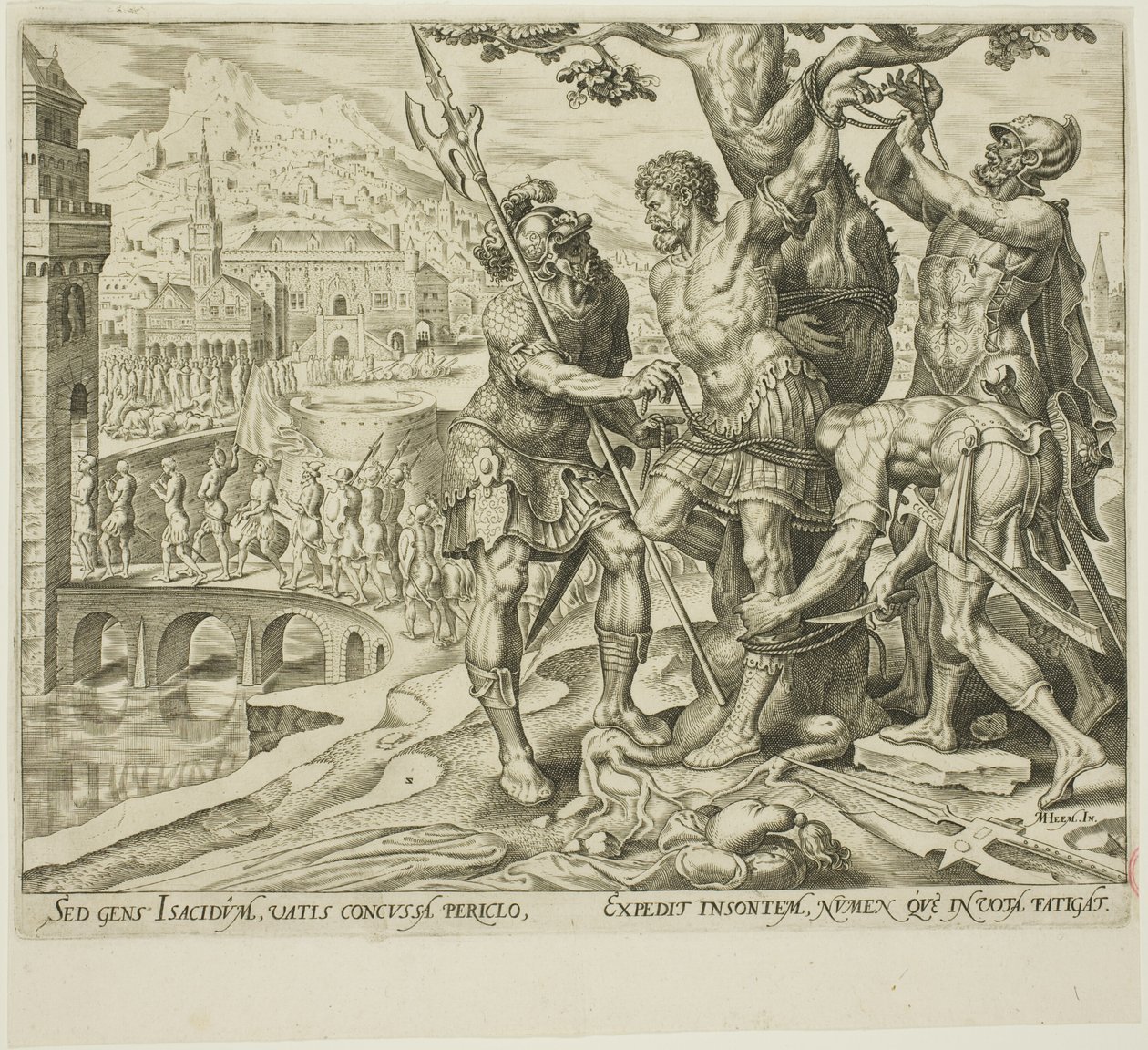 Bir Ağaca Bağlanmış Achior Bulan İsrailliler, Judith ve Holofernes