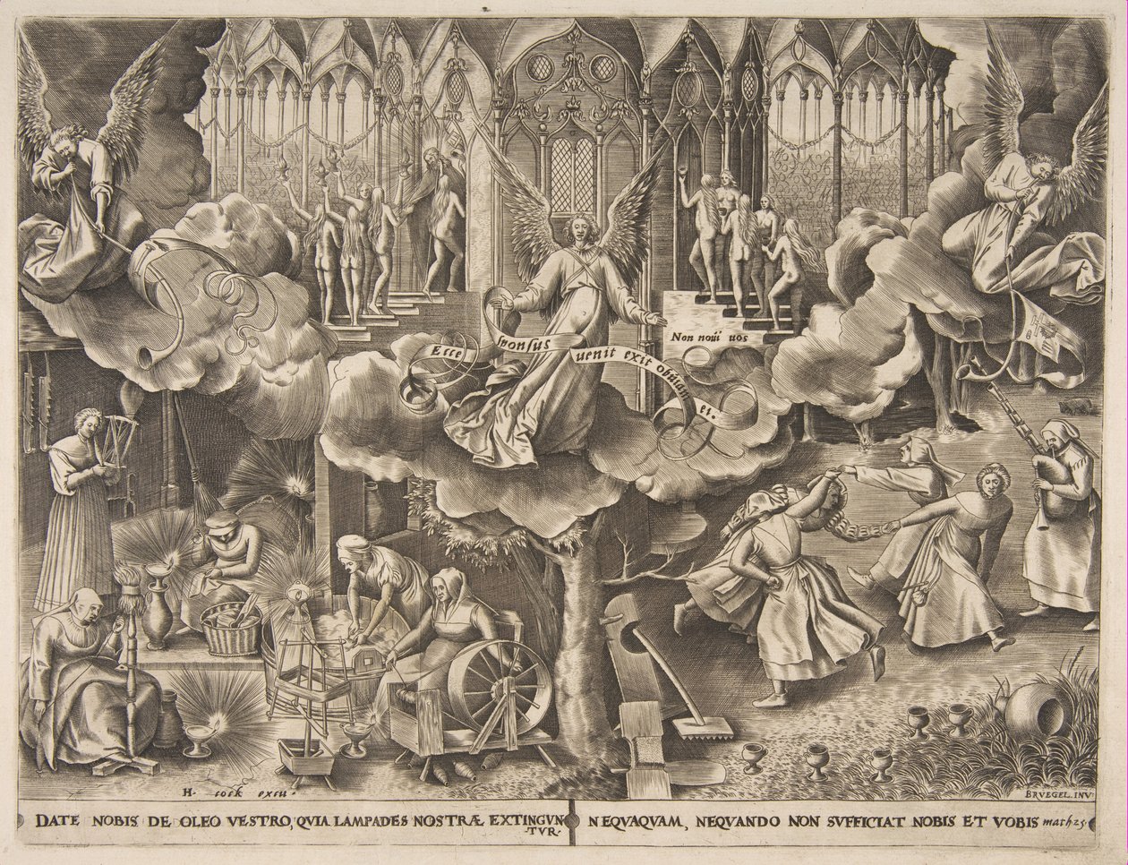 Bilge ve Budala Bakireler Meseli, M.Ö. 1560-63. by Philip Galle