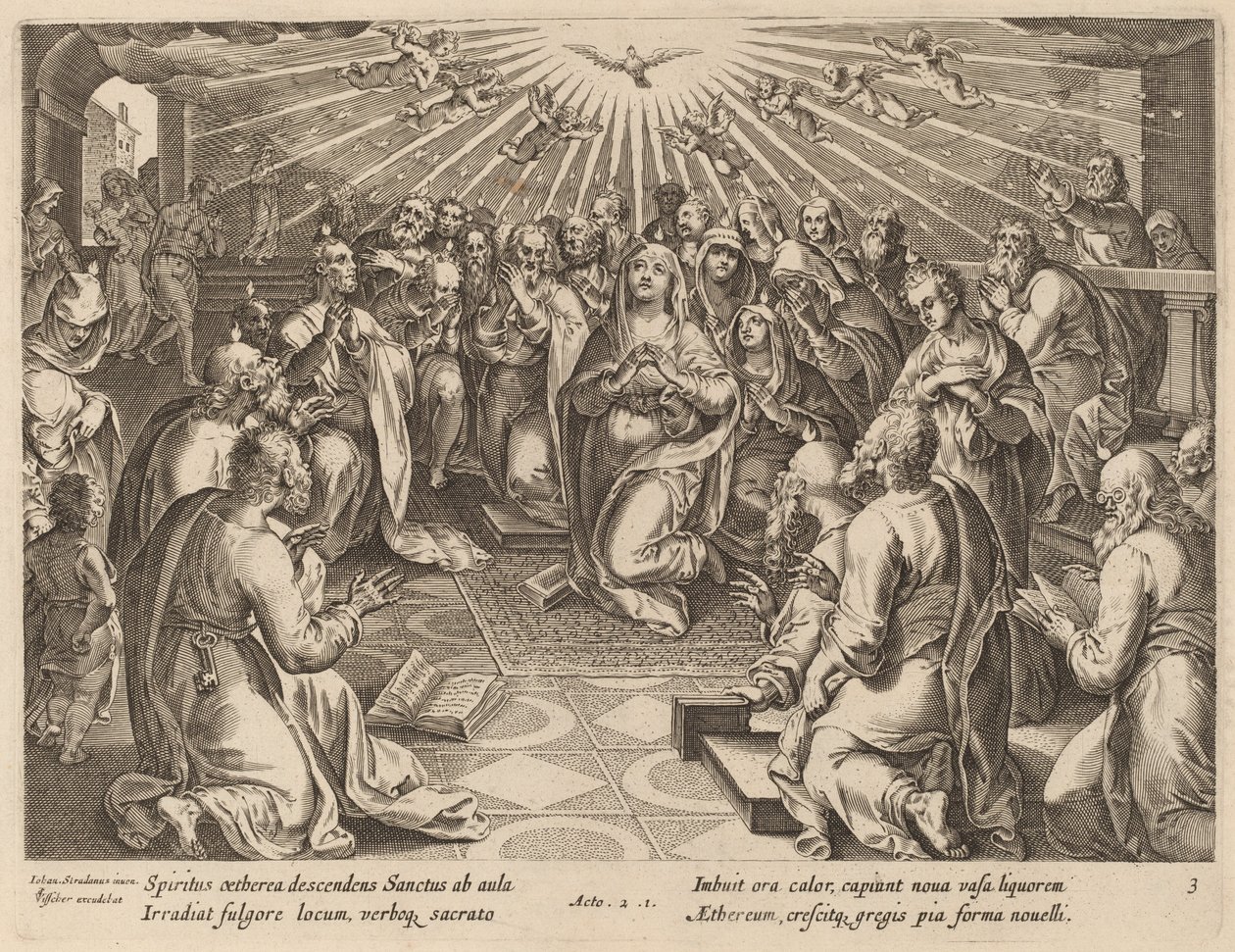 Pentekost by Philip Galle after Jan van der Straet
