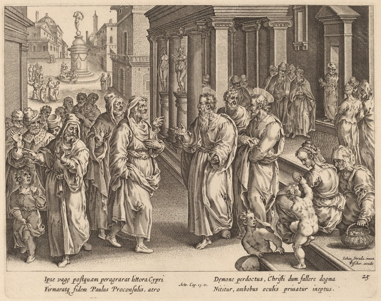 Aziz Paul Büyücüye İtiraz Ediyor by Philip Galle after Jan van der Straet