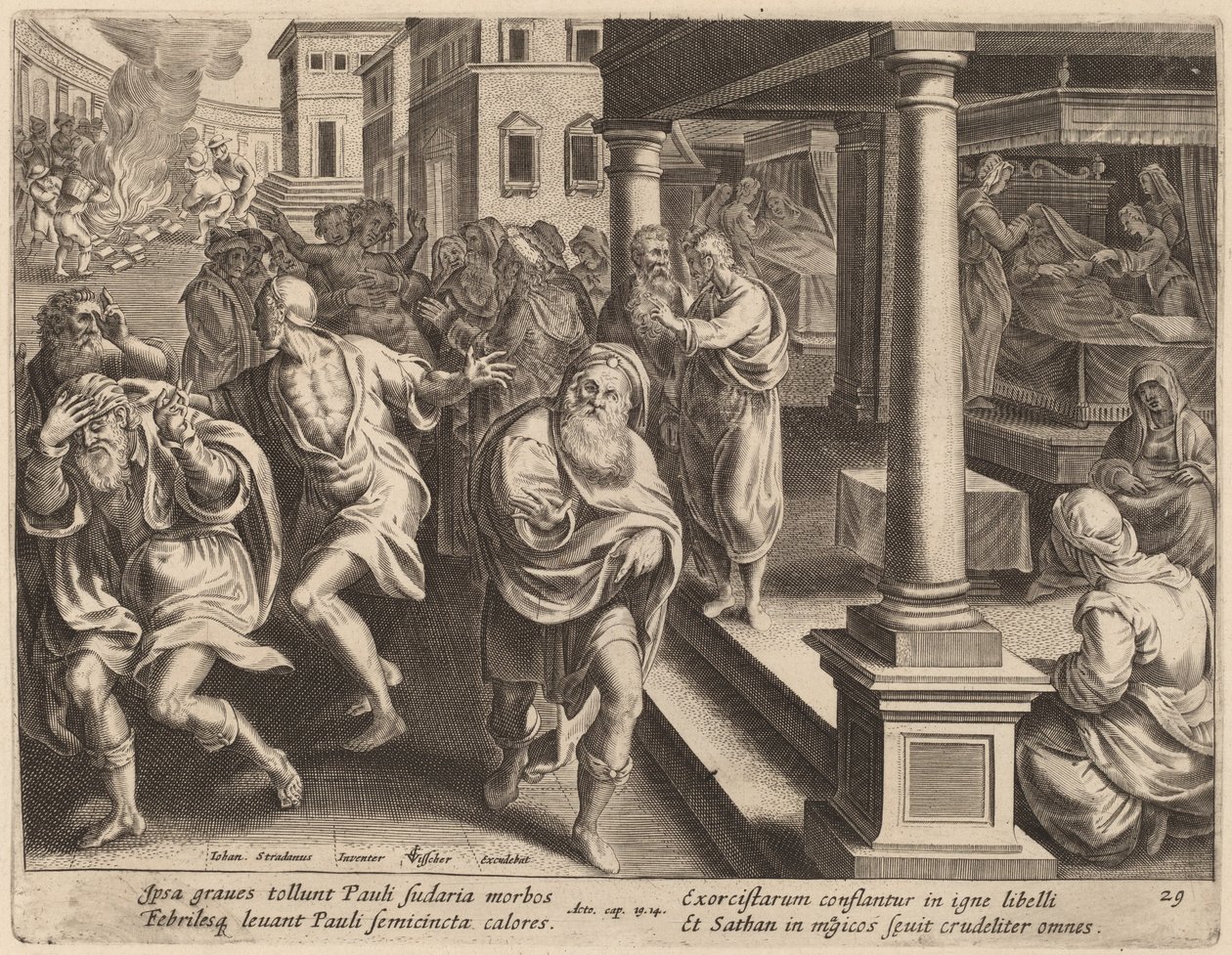 Aziz Paul Kötü Ruhları Uzaklaştırıyor by Philip Galle after Jan van der Straet