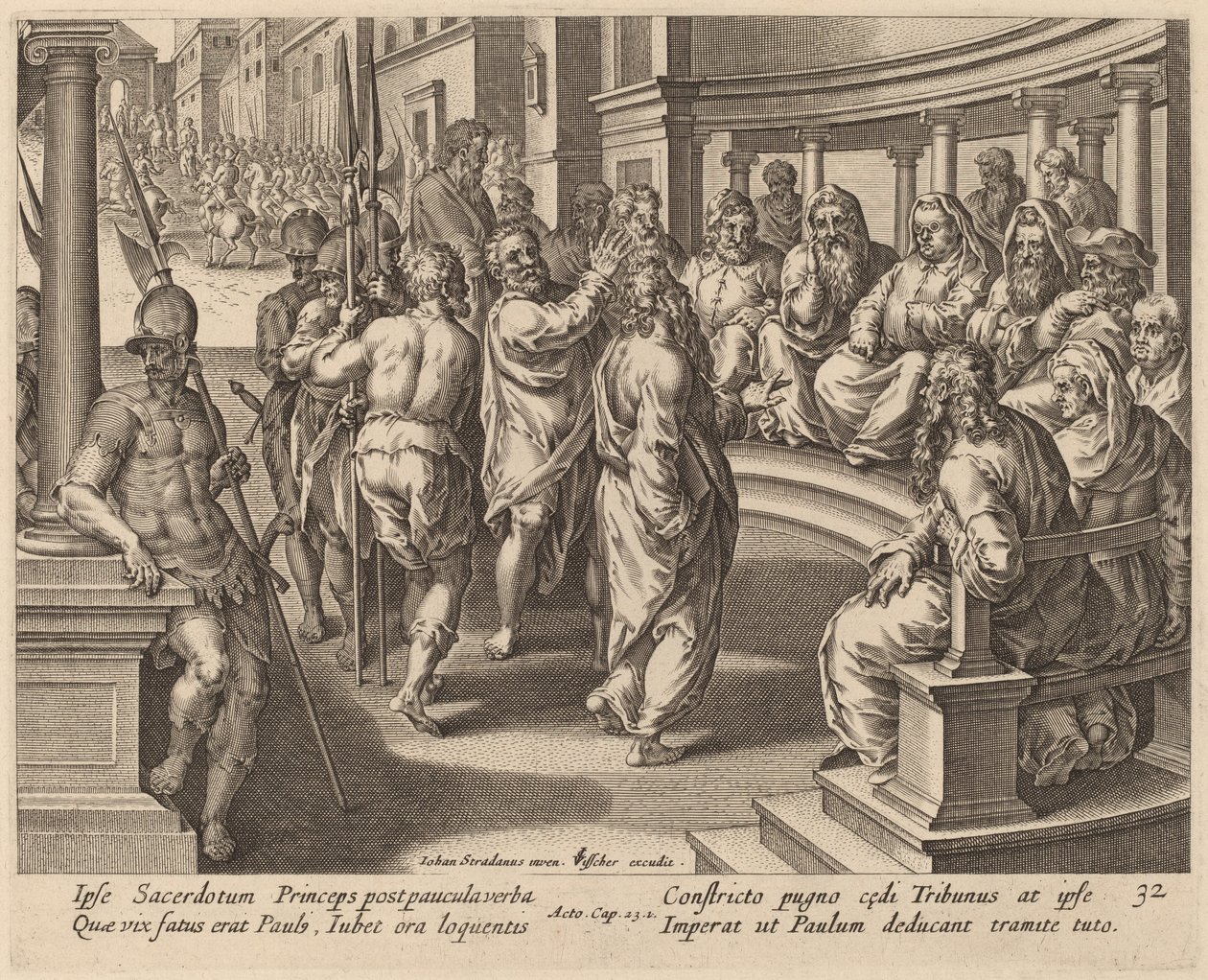 Aziz Paul, Baş Rahip önünde by Philip Galle after Jan van der Straet