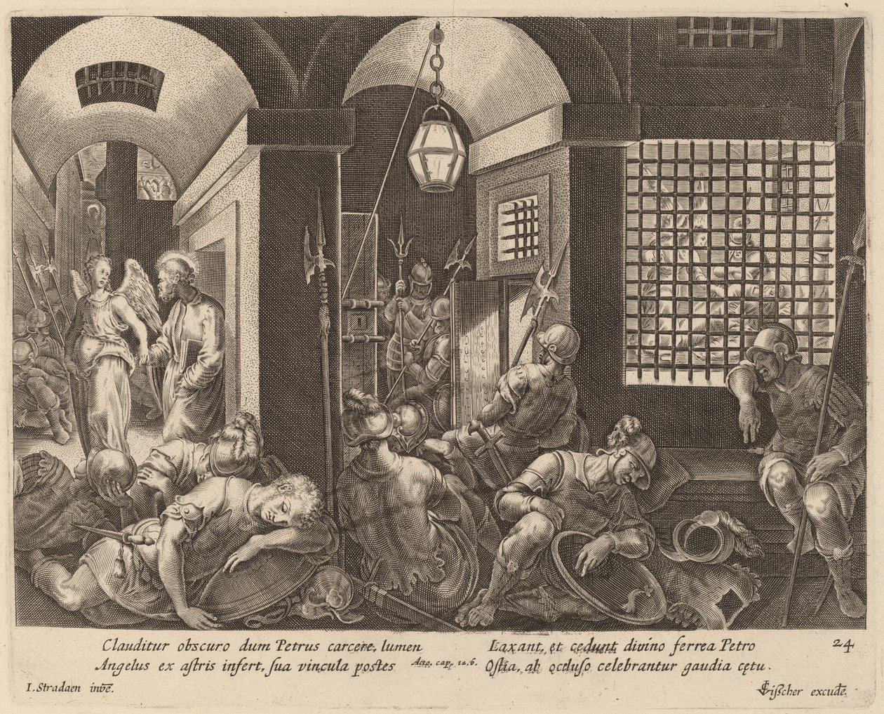 Aziz Peter, Hapishaneden Bir Melek Tarafından Teslim Edildi by Philip Galle after Jan van der Straet