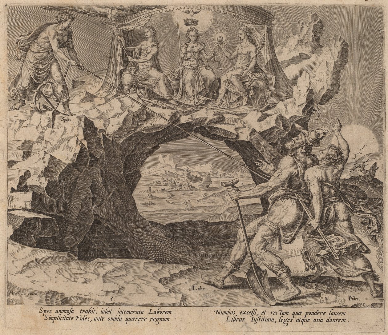 Rabbin Doğruluğunu Arzulayan Gayretli İşçi by Philip Galle after Maerten van Heemskerck