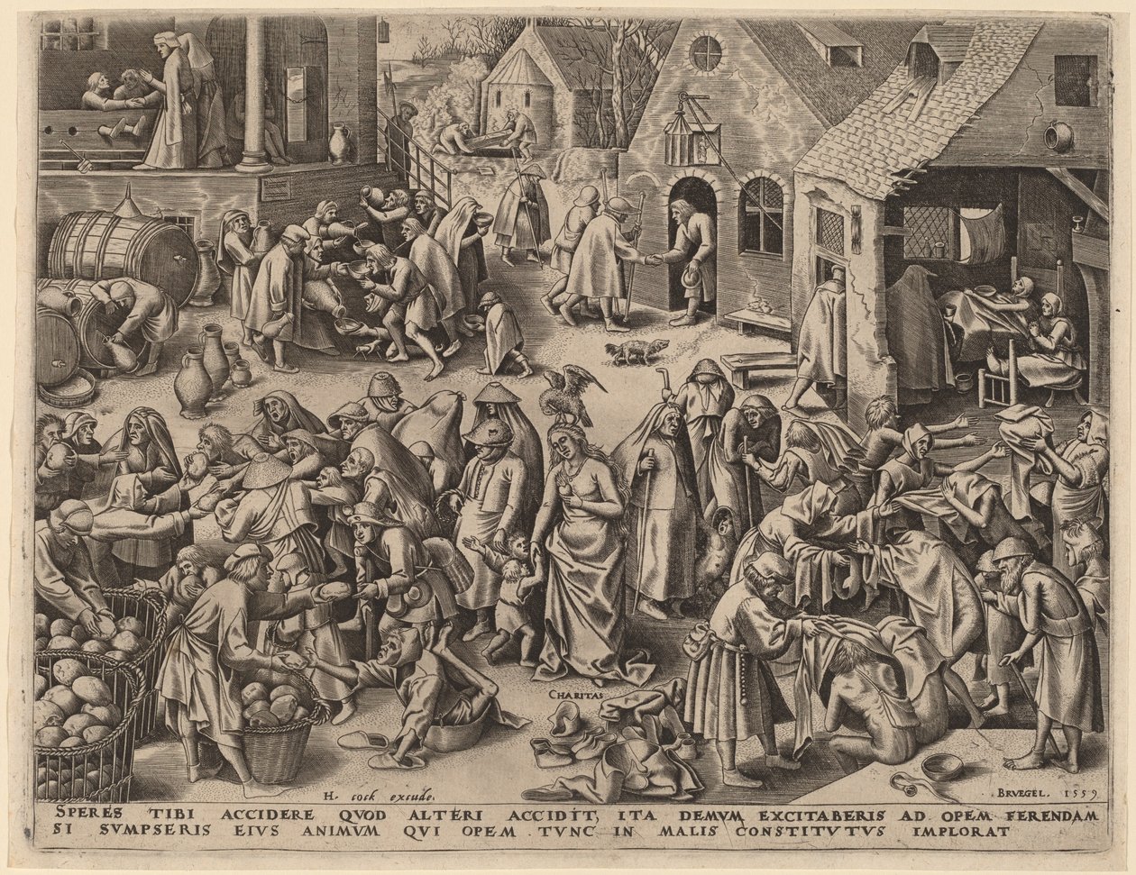Hayır kurumu by Philip Galle after Pieter Bruegel the Elder