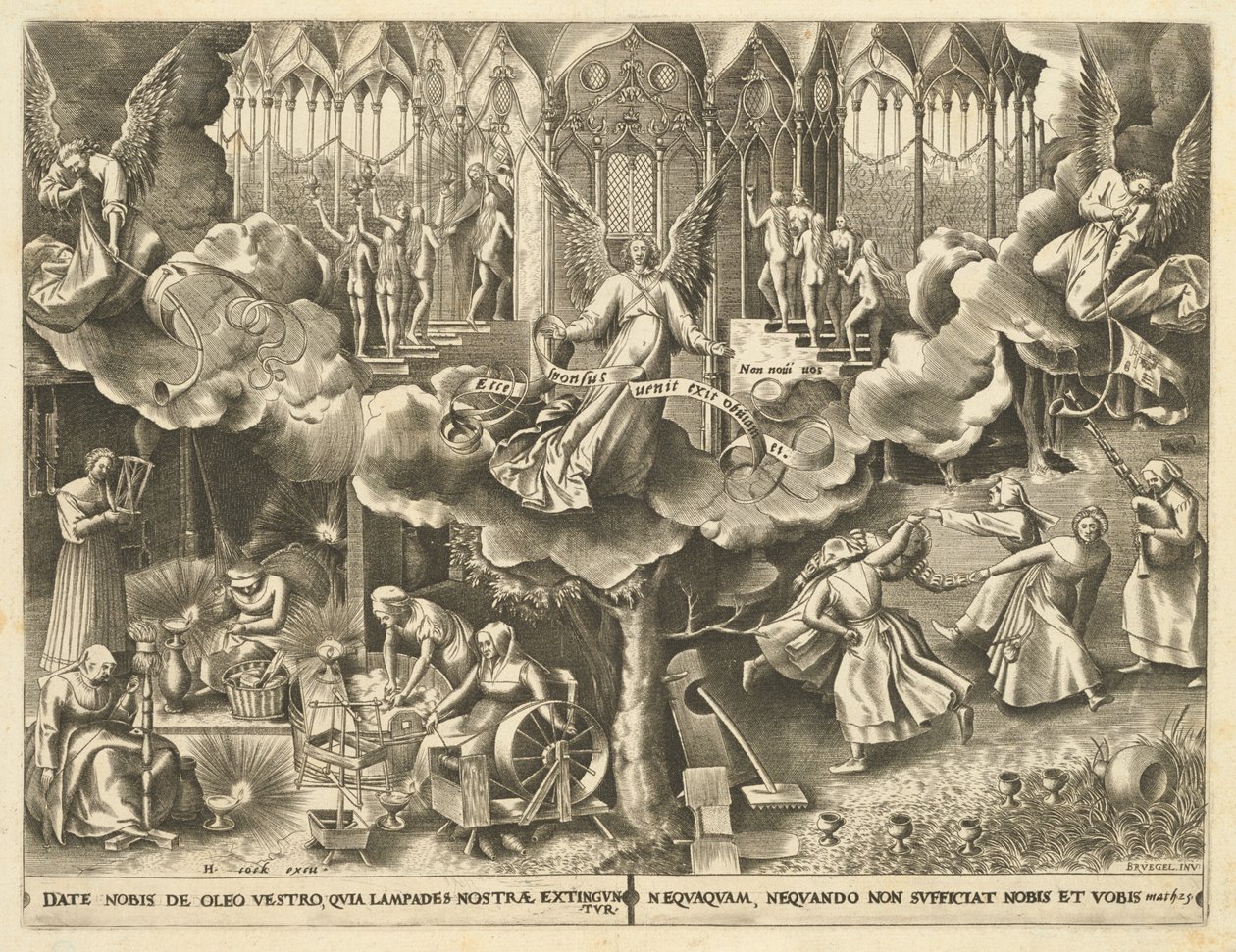 Bilge ve Budala Bakirelerin Meselleri by Philip Galle, after Pieter Bruegel the Elder