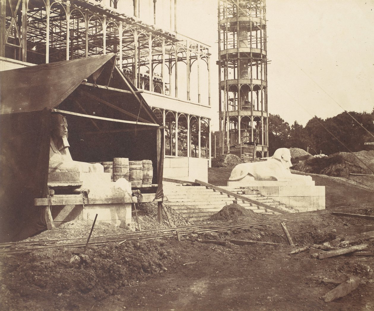 [Bir Sfenks Oyma], 1854. by Philip Henry Delamotte