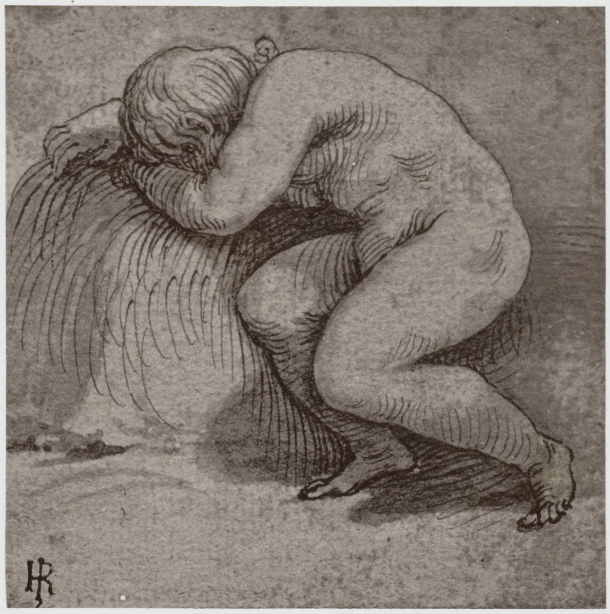 Giulio Romano, Uyuyan Bir Çocuk by Philip Henry Delamotte