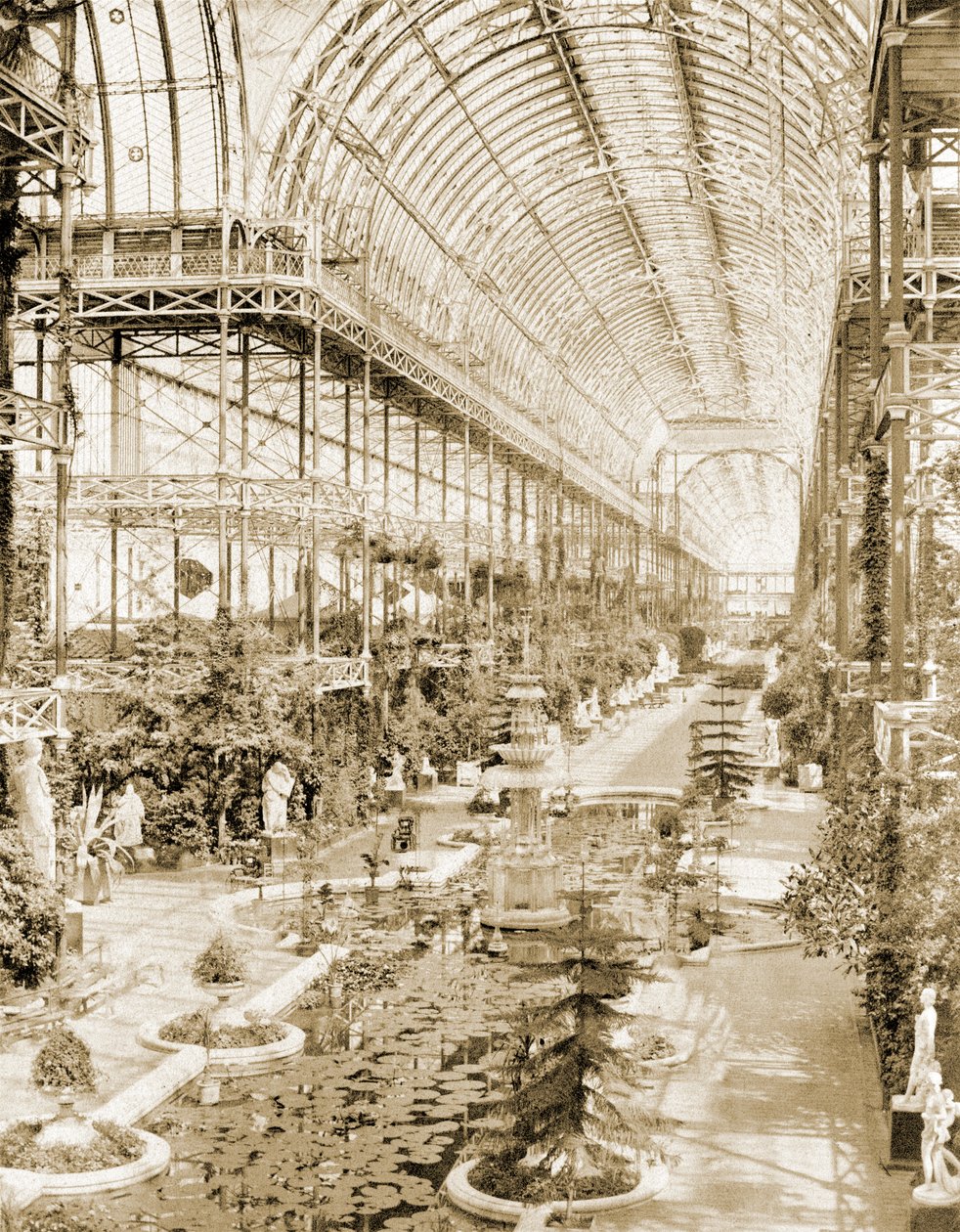 Güney ucundaki Kraliçe Perdesinin üzerindeki galeriden alınan nefin içi, c.1859 (s/b fotoğraf) by Philip Henry Delamotte