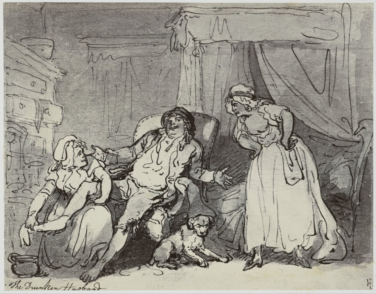 Thomas Rowlandson, Sarhoş Koca by Philip Henry Delamotte