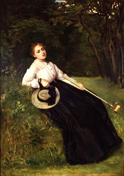 Bir Kroket Oyunundan Sonra Gölgede Dinlenmek by Philip Hermogenes Calderon