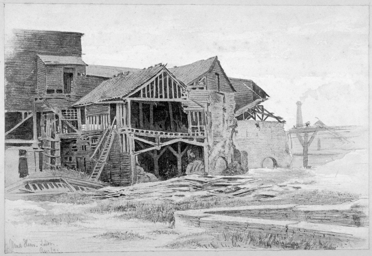 Eski kireç işlerinin görünümü, Nine Elms, Battersea, Londra, 1875. by Philip Howard