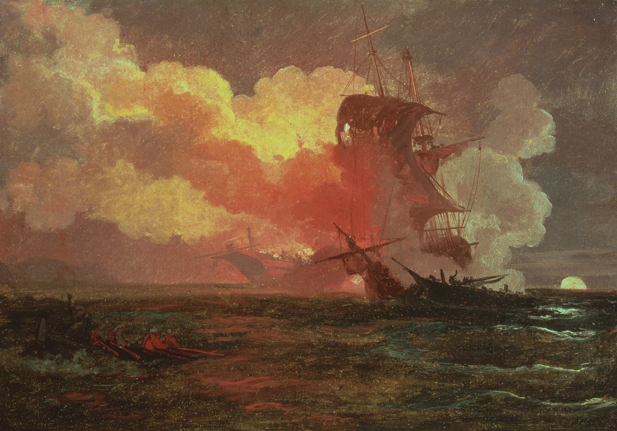 Bir Deniz Müdahalesi by Philip James de Loutherbourg
