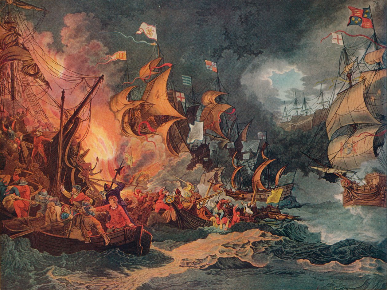 İspanyol Armadasının Yenilgisi, c1797 by Philip James de Loutherbourg