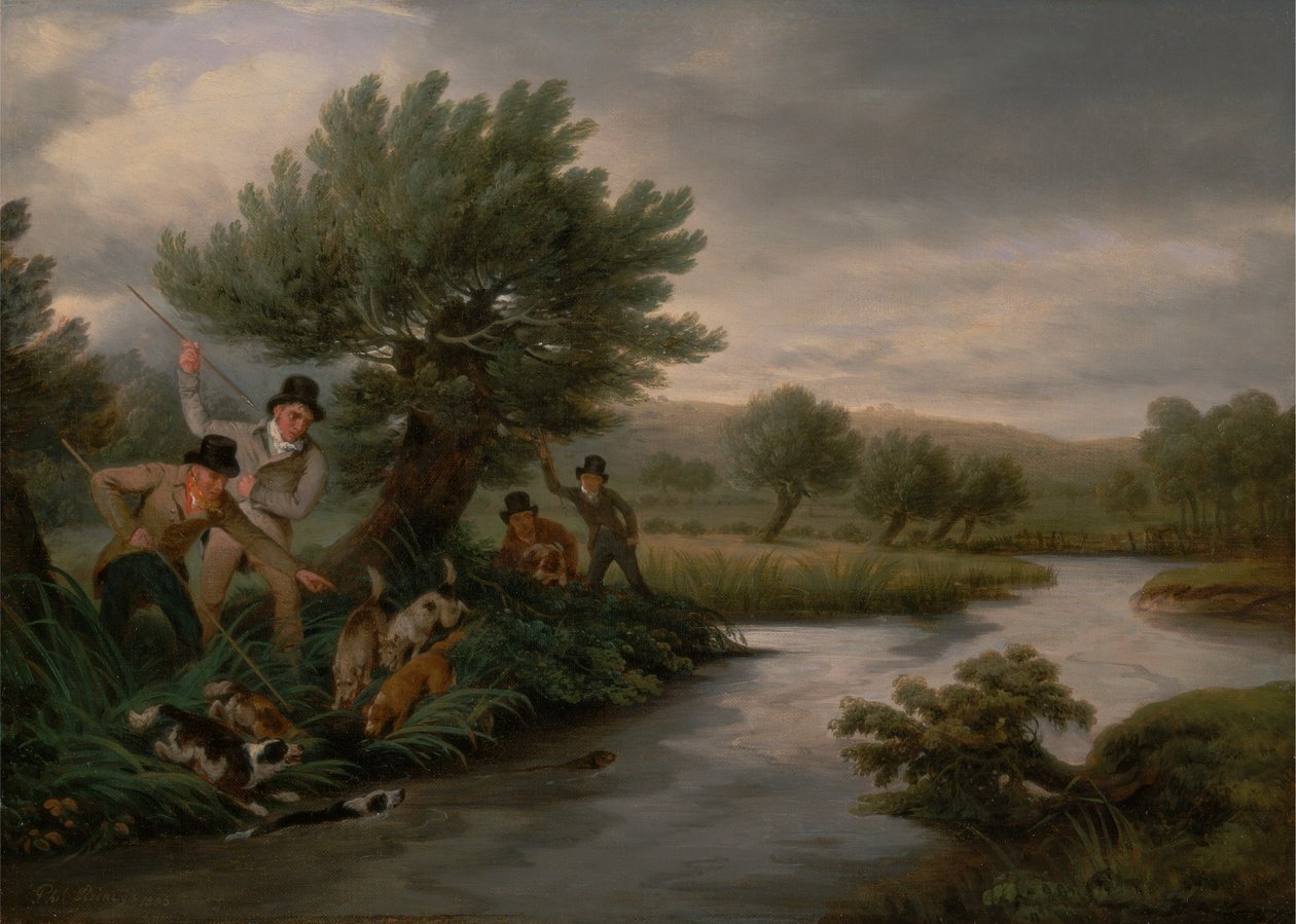 Su samurunu mızraklamak by Philip Reinagle
