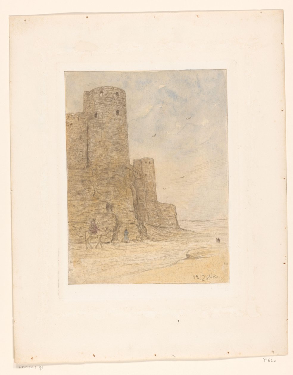 Çölde kale Les remparts de Salladin (orijinal başlık) by Philip Zilcken (signed by artist)