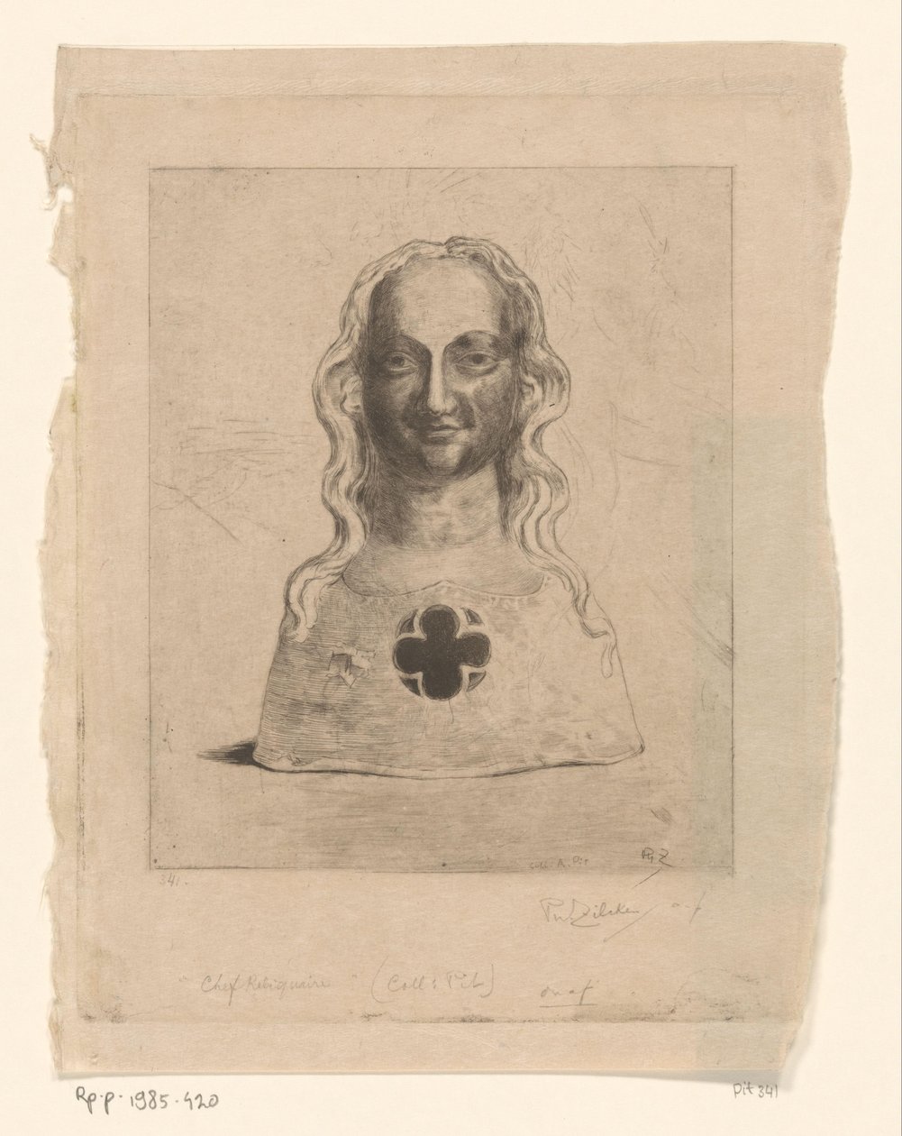 Bir kadın şefin büstü (orijinal adı) by Philip Zilcken (signed by artist)