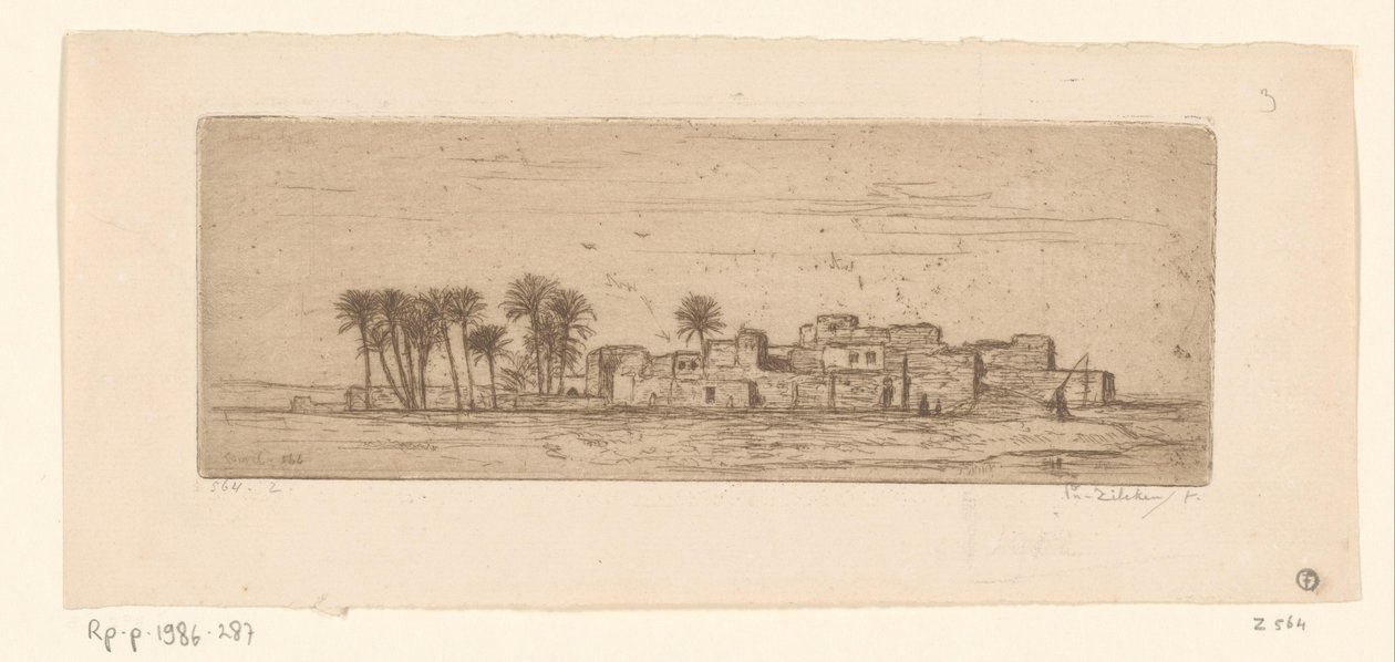 Gezicht op Com Al-Akhdar Vue de Côm Al-Akhdar (orijinal başlık) by Philip Zilcken (signed by artist)