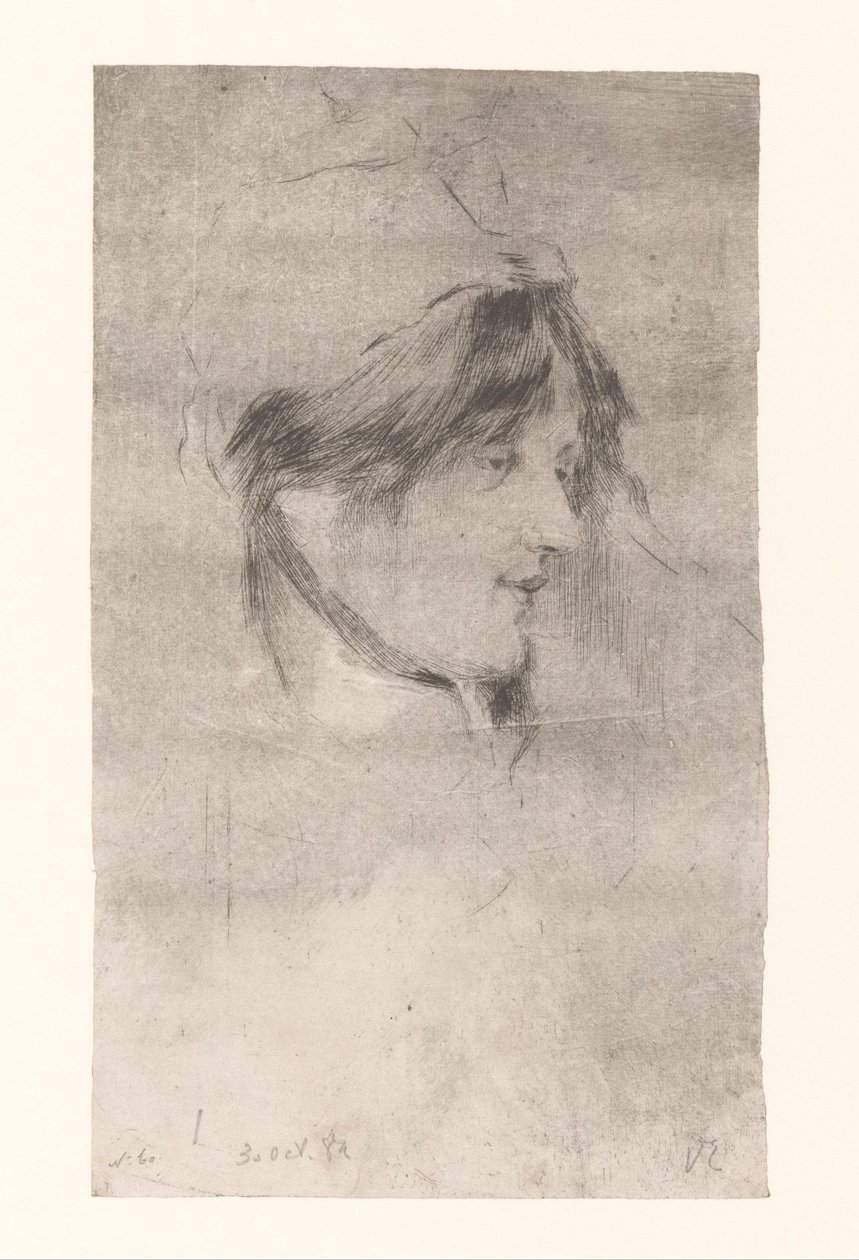 Bir kadının başı La Bête a Bon Dieu (orijinal başlık) by Philip Zilcken (signed by artist)