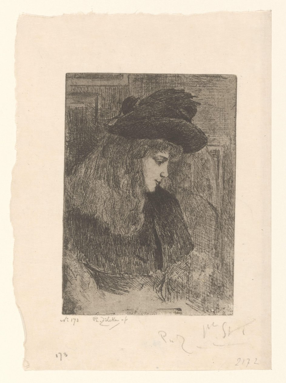 Meisje çapa koyar Sarı saçlı kız (orijinal başlık) by Philip Zilcken (signed by artist)